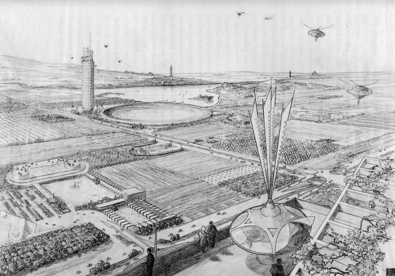 Illustration for article titled Broadacre City: Frank Lloyd Wright's Unbuilt Suburban Utopia